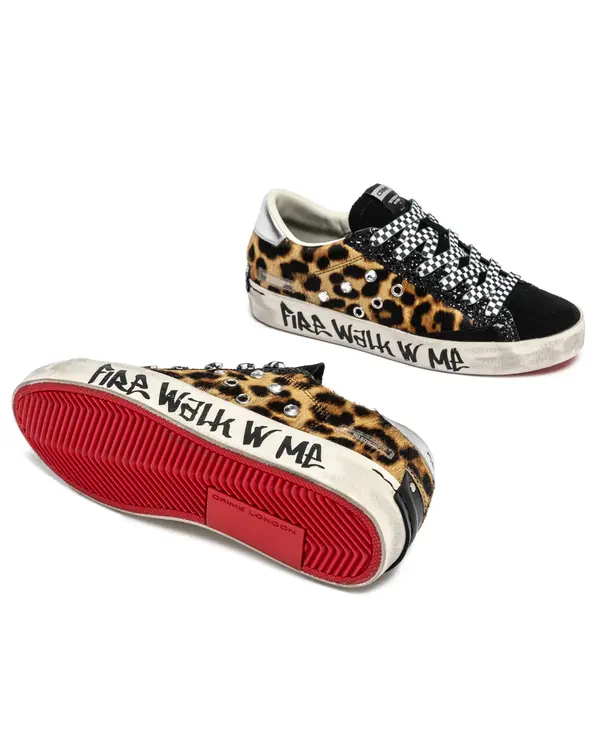 Distressed Wils Step Fang Leopard Print Sneakers 3 Image
