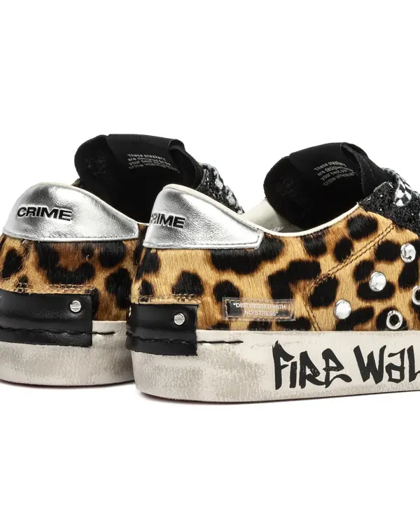 Distressed Wils Step Fang Leopard Print Sneakers 5 Image