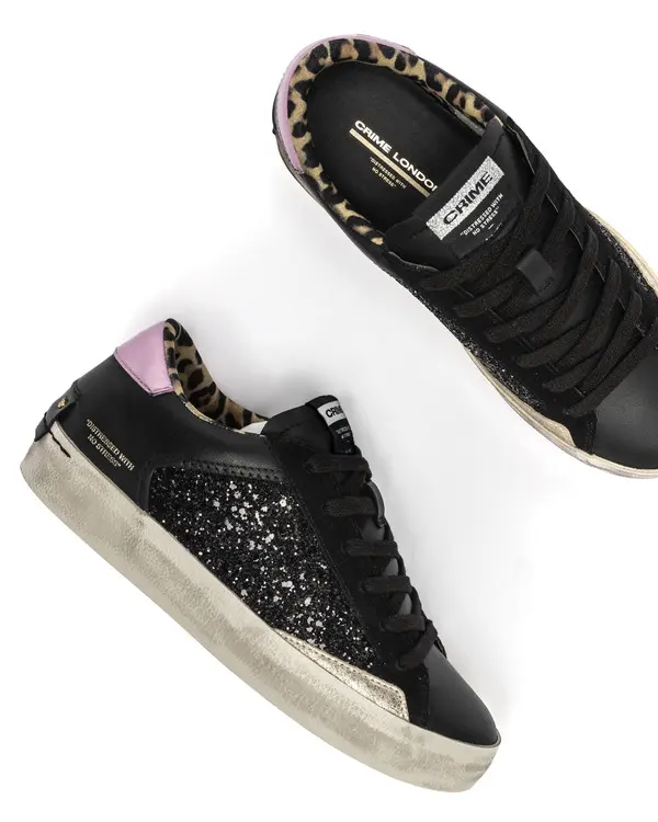 Distressed Black Spark Sneakers 1 Image