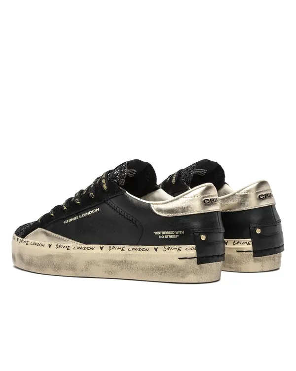 Distressed Platform Black Dusk Sneakers 2 Image