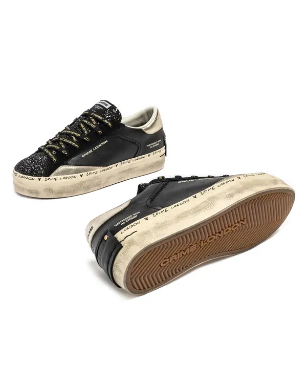 Distressed Platform Black Dusk Sneakers 3 Image