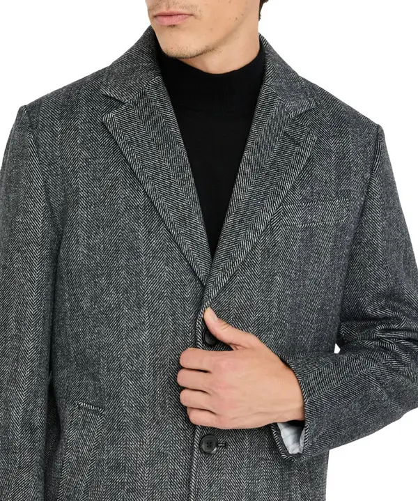 Herringbone Single-Breasted Topcoat 2 Image
