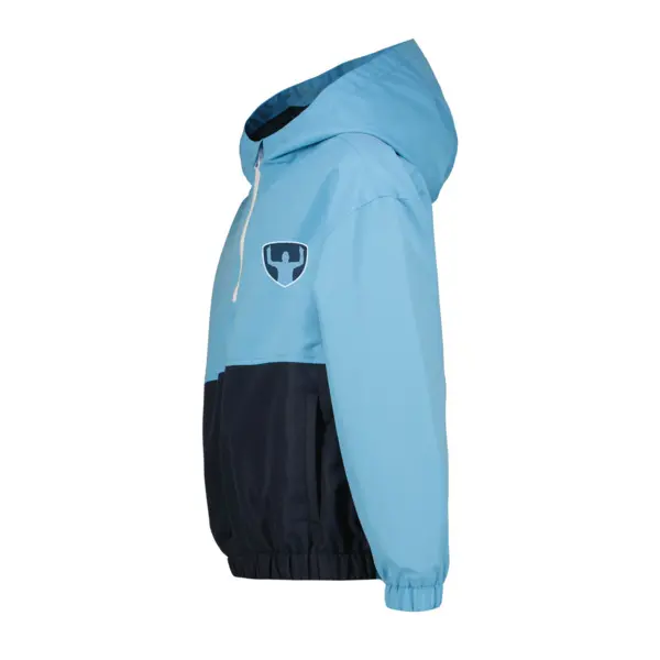 Two-Tone Quarter-Zip Hooded Windbreaker 2 Image