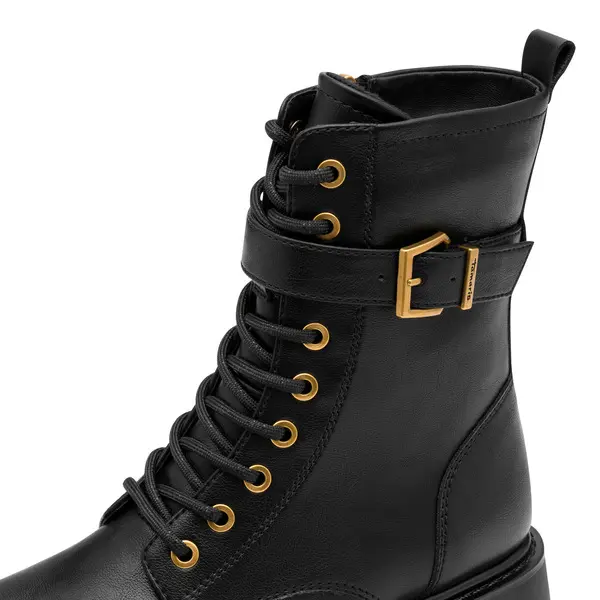 Leather Combat Boots with Buckles 1 Image