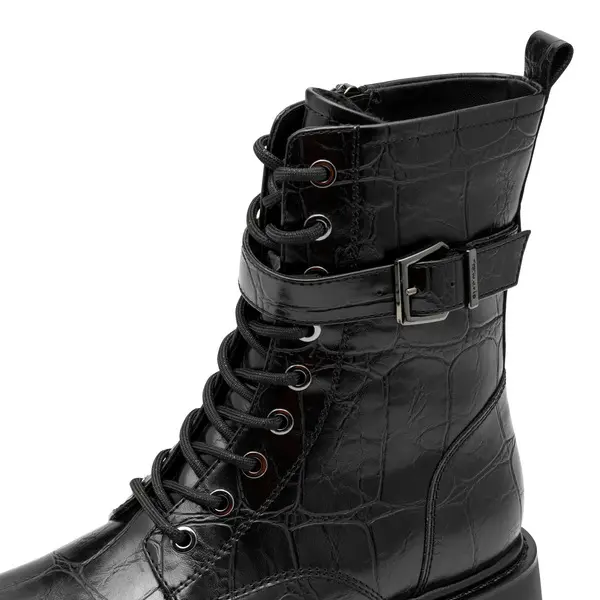 Leather Combat Boots with Buckles 2 Image