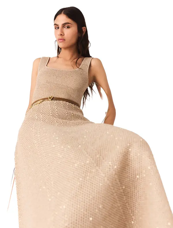 Rhinestone Knit Maxi Dress 2 Image