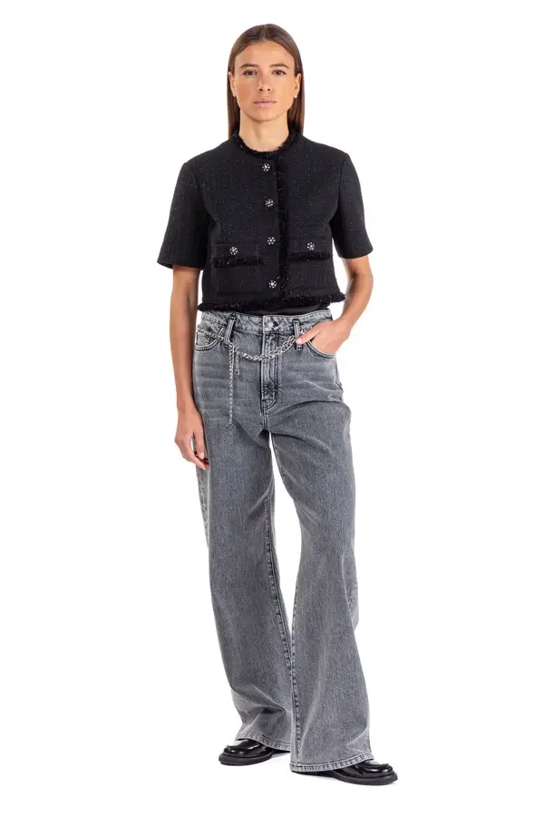 Short Shiny Tweed Jacket 2 Image