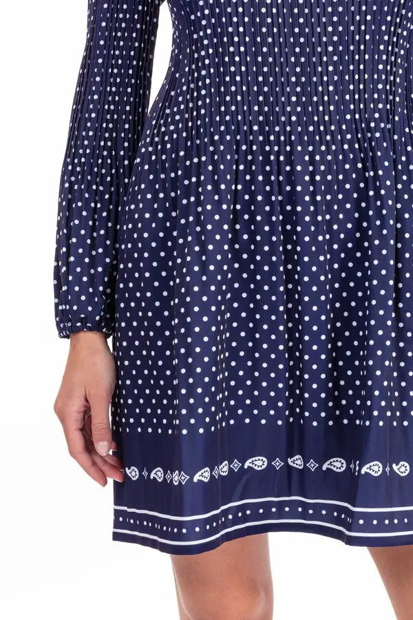 Patterned Pleated Dress 2 Image