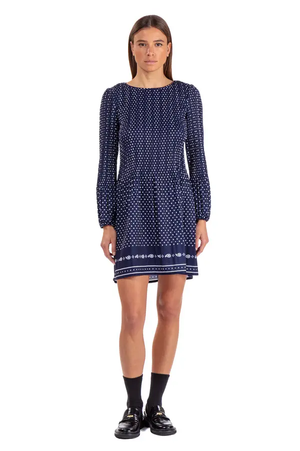 Patterned Pleated Dress 3 Image