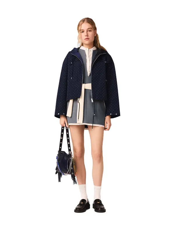 Hooded Windbreaker With Rhinestones 2 Image