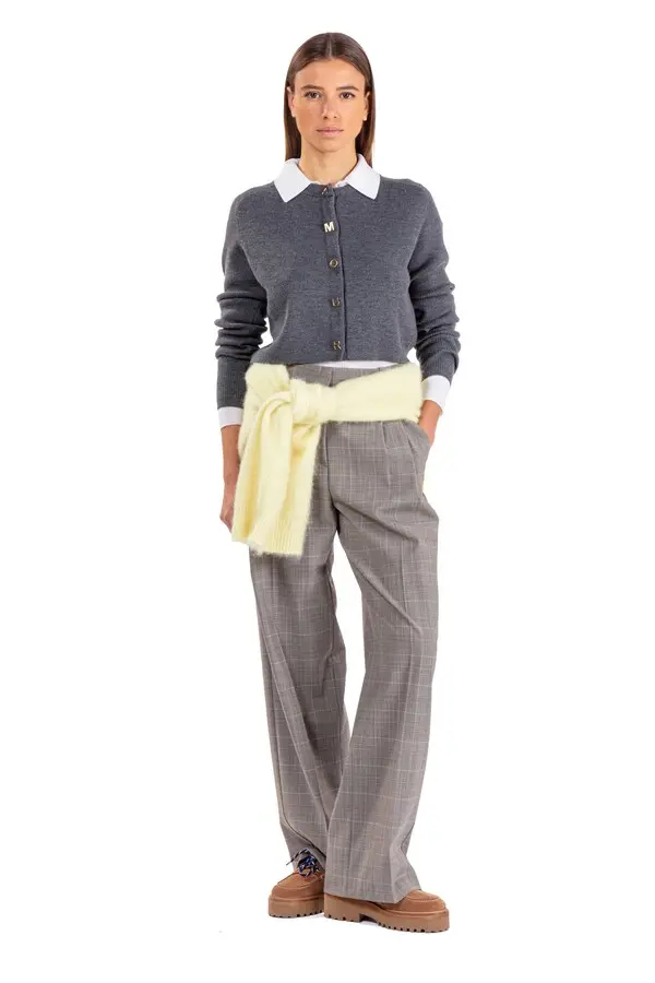 Round-Neck Rib Knit Cardigan 2 Image