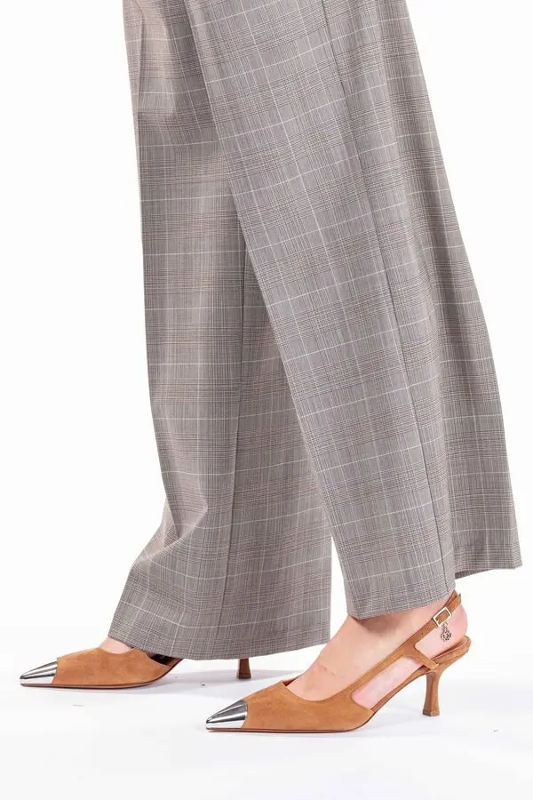 Metallic-Toe Suede Pumps 1 Image