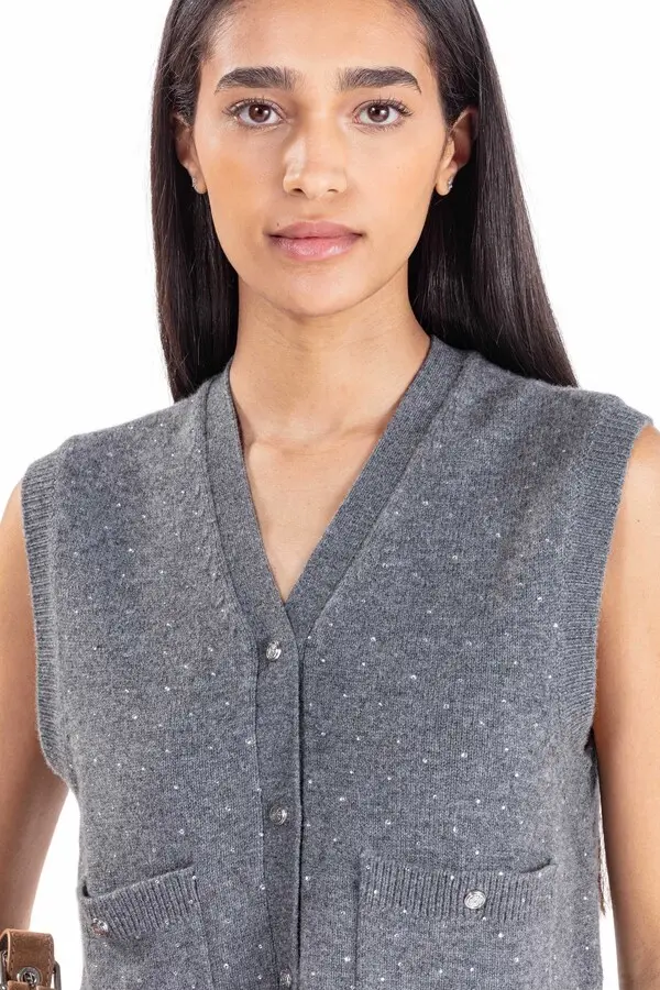 Rhinestone Knit Top 1 Image