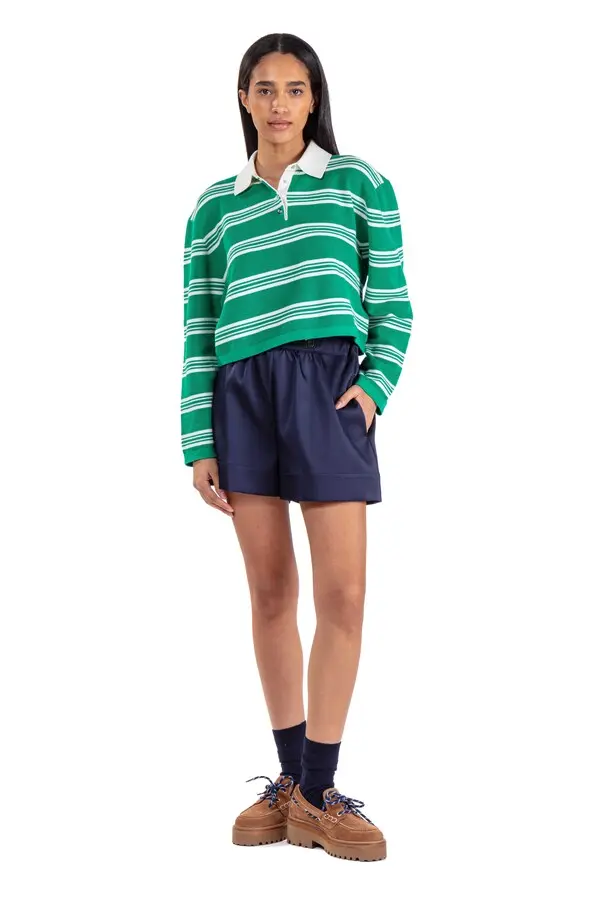Cropped Striped Polo Jumper 3 Image