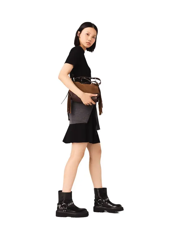 Short Knit Button Dress 3 Image