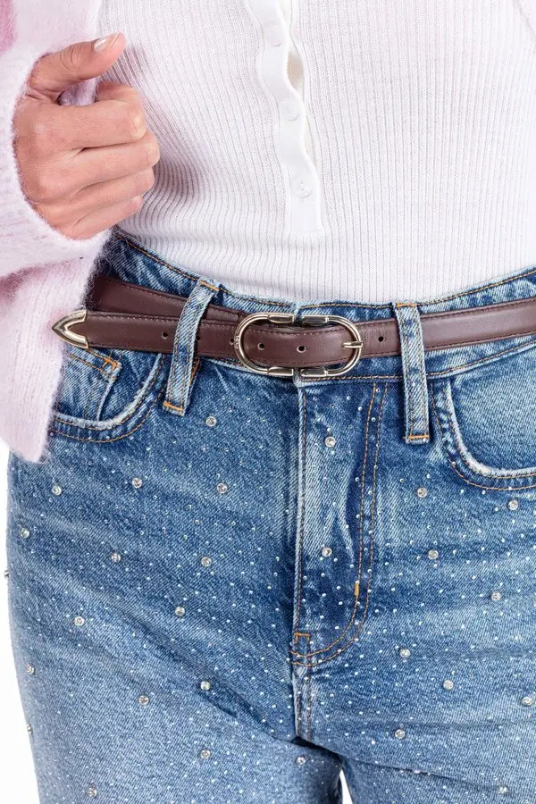 Double-Buckle Leather Belt 1 Image