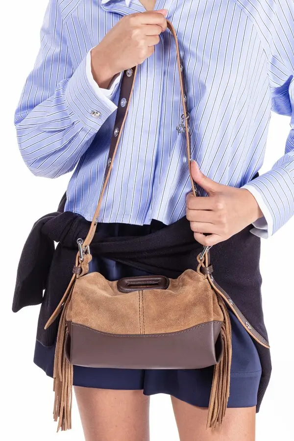 Leather And Suede Miss M Mini Shoulder Bag 1 Image