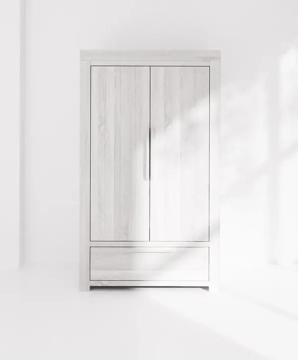  Franklin Nursery Wardrobe - White Wash 1 Image