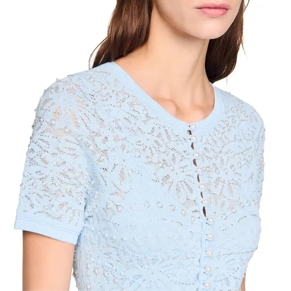 Beaded Knit Maxi Dress 1 Image