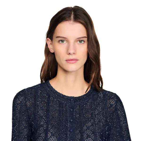 Strass Knit Cropped Cardigan 2 Image