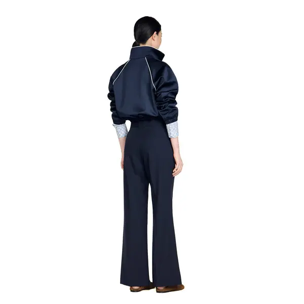 High-waisted Wide-leg Wool Trousers 1 Image