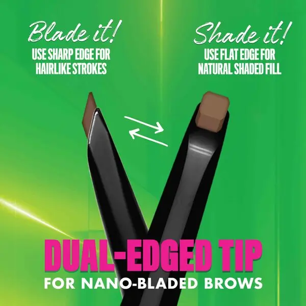 Nyx Professional Makeup Blade & Shade, Dual Edged Brow Pencil, Up to 16HR wear, Smooth-glide pigment 1 Image