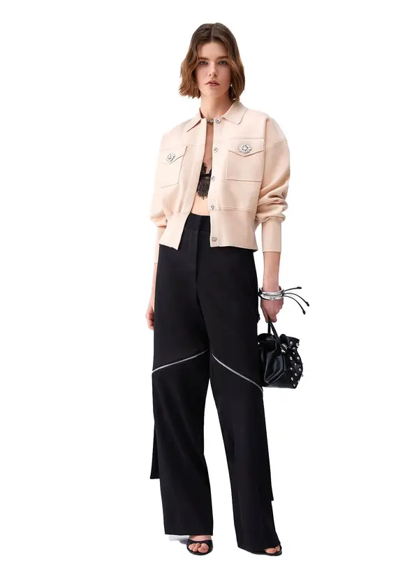 Knit Jacket with Bejewelled Buttons 3 Image