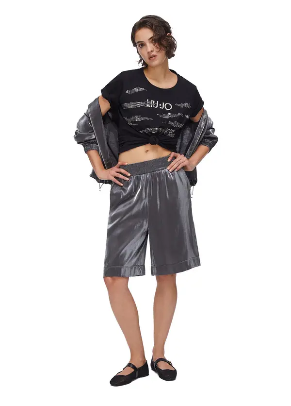 Laminated Fabric Bermuda Shorts 1 Image