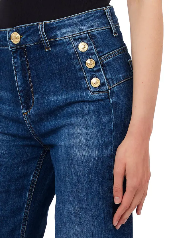 High-rise Flared jeans with Decorative Buttons 2 Image