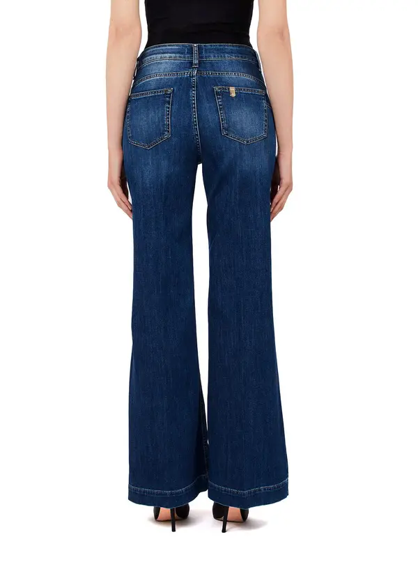 High-rise Flared jeans with Decorative Buttons 4 Image