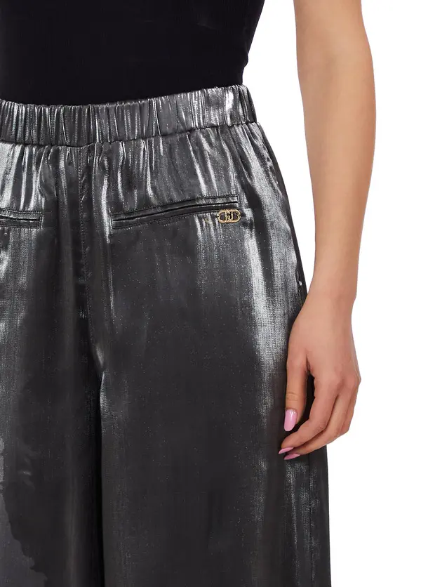 Laminated Flared Trousers 3 Image