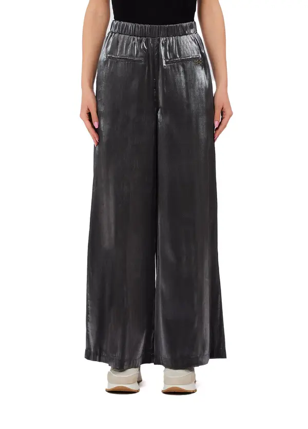 Laminated Flared Trousers 4 Image