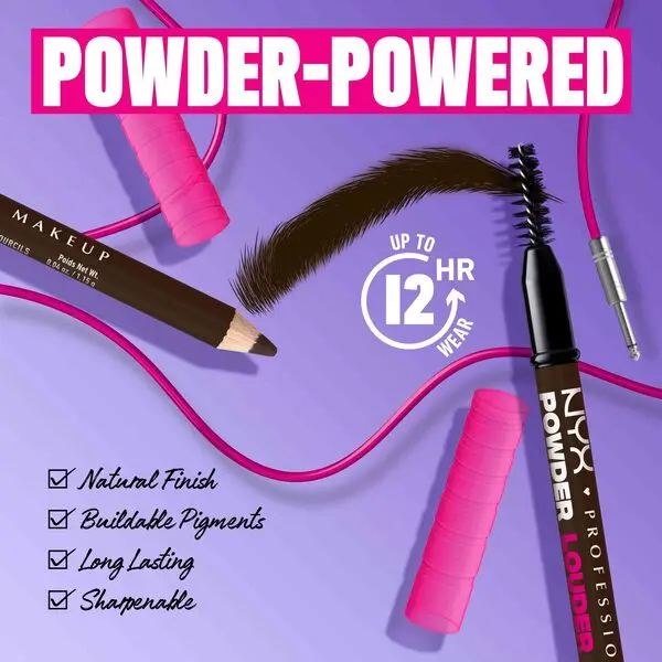 Nyx Professional Makeup Powder Louder, Brow Pencil, 12HR Wear, Buildable Micro-Fibers 4 Image