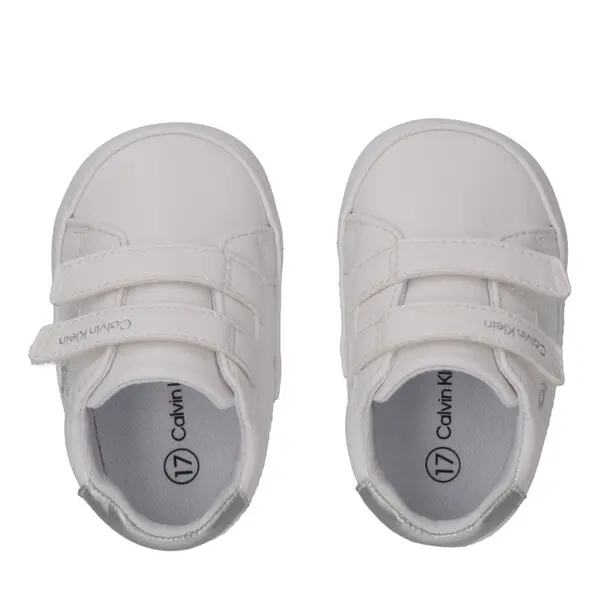 Grey Logo Soft Velcro Sneakers for Babies 2 Image