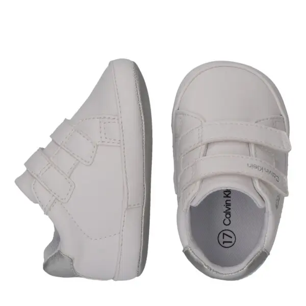 Grey Logo Soft Velcro Sneakers for Babies 3 Image
