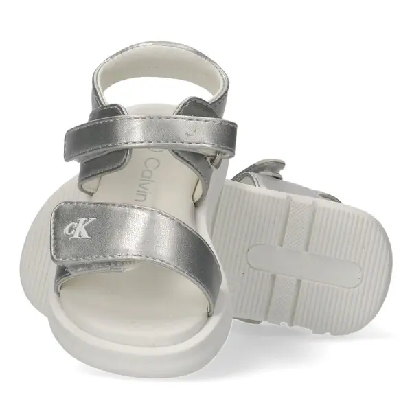 Kids Girls Double-Strap Metallic Sport Sandals 3 Image