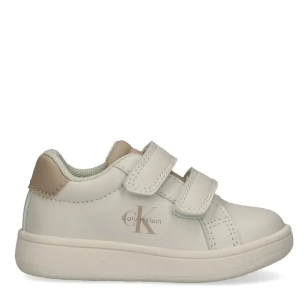 Beige Logo Velcro Sneakers 1 Image