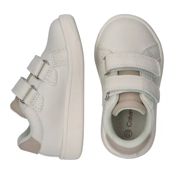 Beige Logo Velcro Sneakers 2 Image
