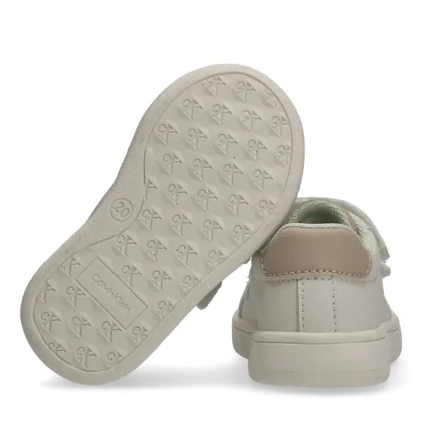 Beige Logo Velcro Sneakers 3 Image