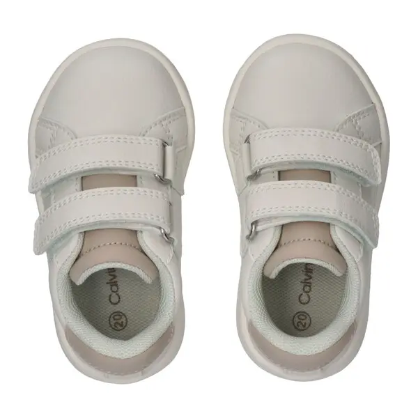 Beige Logo Velcro Sneakers 4 Image