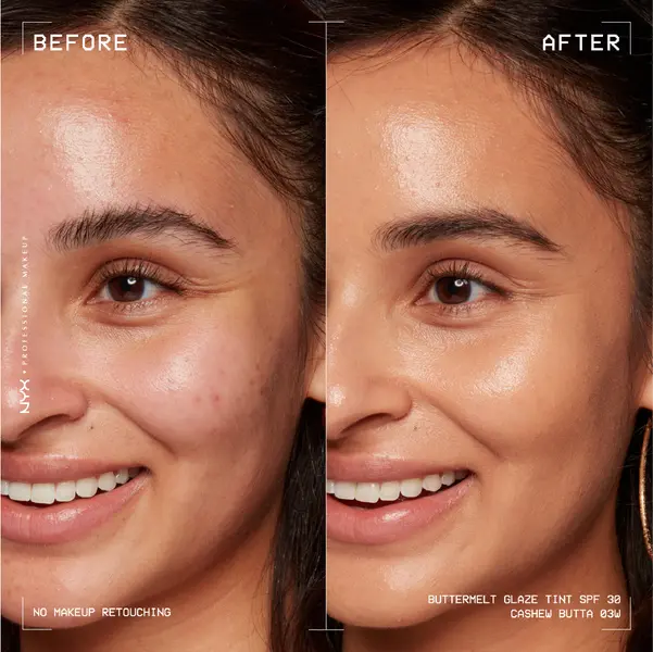 Nyx Professional Makeup Buttermelt Glaze Soft Glow Skin Tint + SPF/FPS 30, Foundation, 12h Wear 8 Image