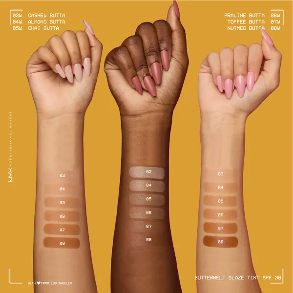 Nyx Professional Makeup Buttermelt Glaze Soft Glow Skin Tint + SPF/FPS 30, Foundation, 12h Wear 12 Image