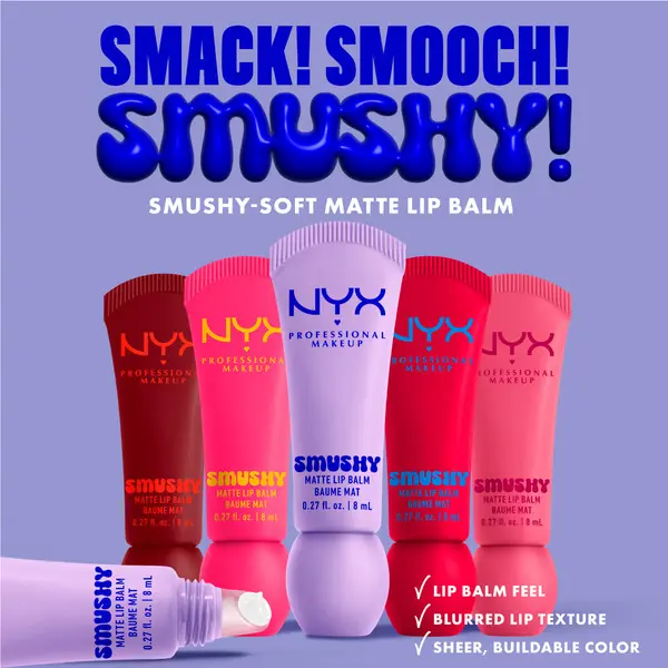 Nyx Professional Makeup Smushy Matte Lip Balm, Soft Diffused Color, Matte Finish 7 Image