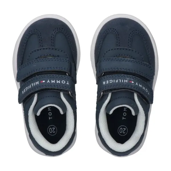 Kids Baby Boy Low Cut Leather & Suede Velcro Sneakers 1 Image