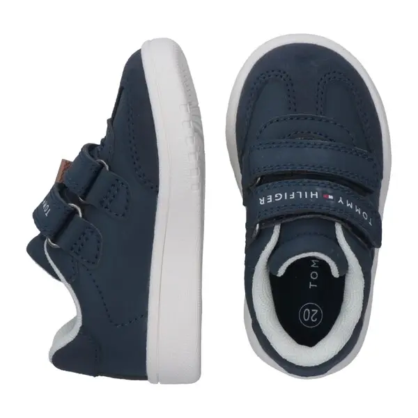 Kids Baby Boy Low Cut Leather & Suede Velcro Sneakers 2 Image