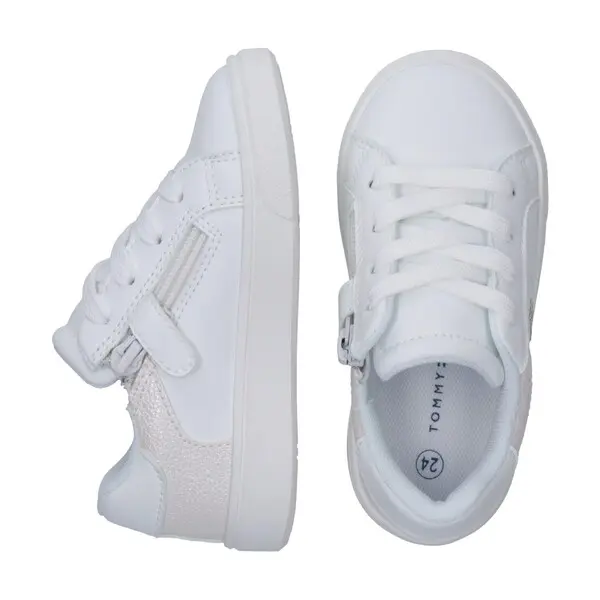 Shimmering Lace Up Low Cut Sneakers 3 Image