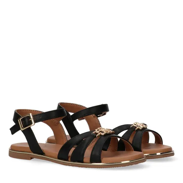 Flat Sandals With Gold Buckle 3 Image