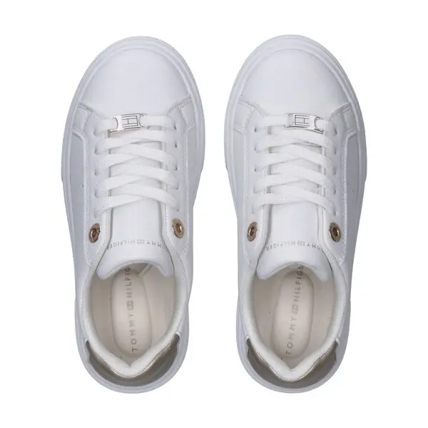 Lace-Up Sneakers With Gold Heel Tab And Logo Lace Charm 2 Image