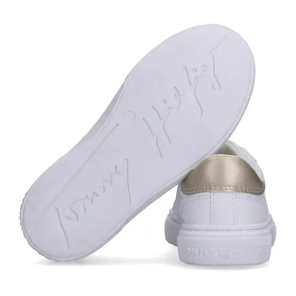 White & Gold Slip-On Trainers 3 Image