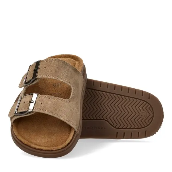 Suede Double-Buckle Slides 2 Image